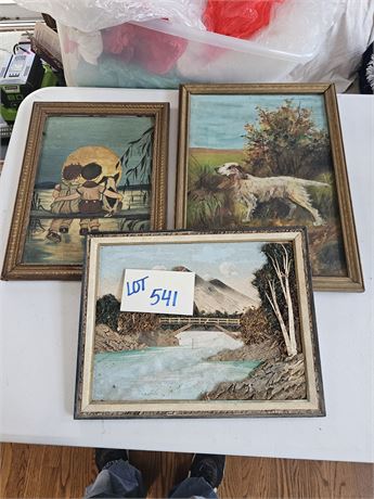 Mixed Art Lot: Oil on Board & More - Sizes Vary