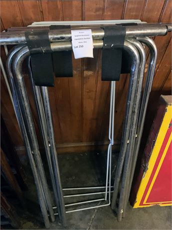 Industrial Tubular Steel Folding Restaurant Tray Stands (Lot of 4)