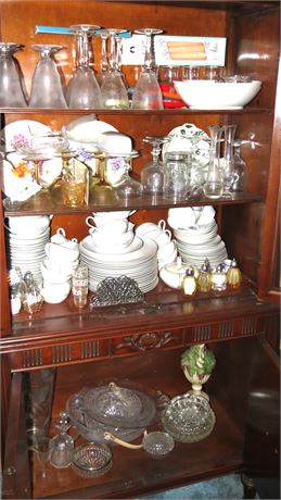 Contents of China Cabinet: Glassware, Crystal, China