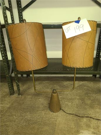 MCM Double Metal Lamp with Fiberglass Shades
