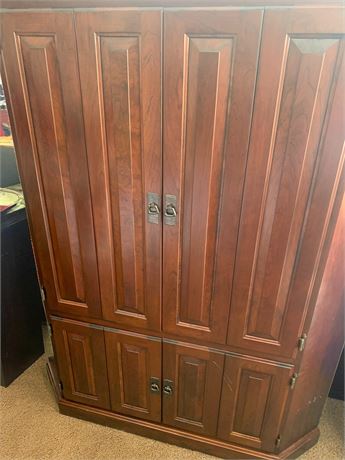 Corner Entertainment Center W/Cherry Finish - Could Be Turned Into a Coffee Bar