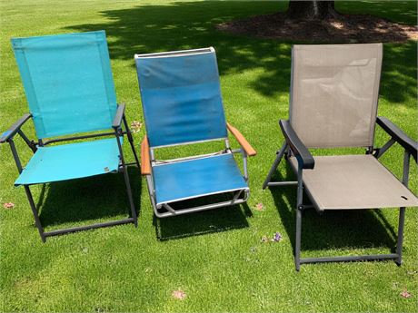 Vintage Folding Lawn Chair Lot of 3