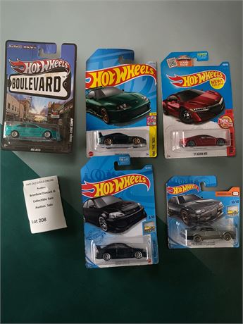 Hot Wheels Honda Civic Generations Die Cast Cars Lot of 5