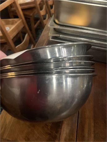 Stainless Steel Mixing Bowl Lot of 6
