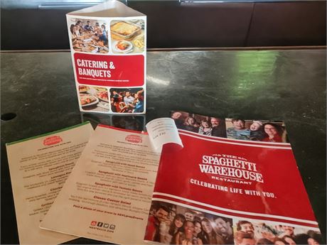 MEMORABILIA LOT - Spaghetti Warehouse Marketing & Menu Lot