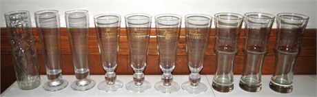 Assorted Tall Beer Glasses