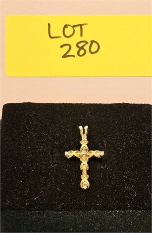 10k Gold Cross Pendant 0.8 dwt