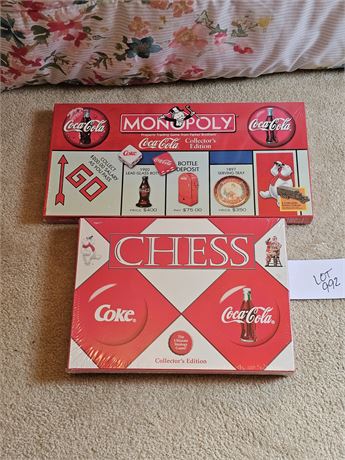 Coca-Cola Collectors Edition Monopoly & Chess NIB