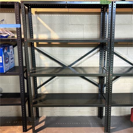 4-Tier Dark Green Metal Shelving - 36 x 12 x 60"T