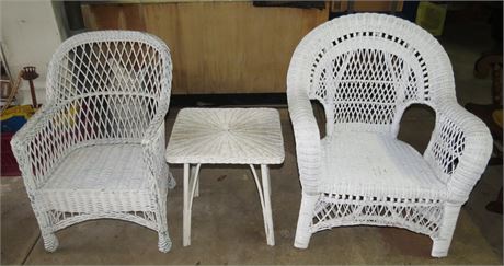 Wicker Chairs & Table