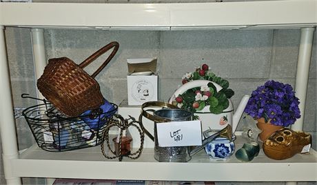 Mixed Decor Lot- Baskets, Faux Floral, Planters & More