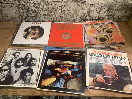 Record Album Lot - Elvis, Johnny Cash, Doobie Brothers, Jefferson Starship