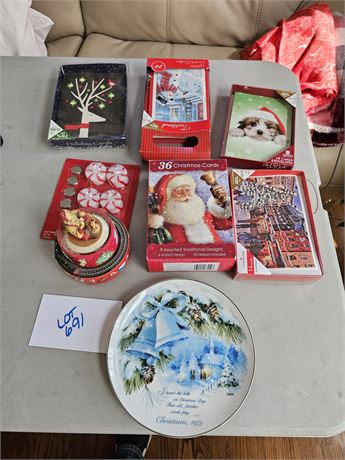 Christmas Cards / Coca Cola Santa Music Box & More