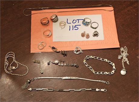 Mixed Sterling 925 Lot- Bracelets, Pendants, Necklaces, Rings & More 2.47 OZT St