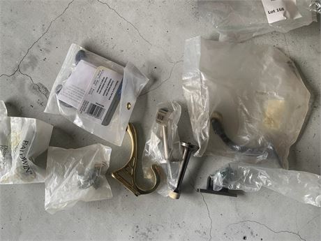 Baldwin Brass Finish Coat Hooks, Door Stops