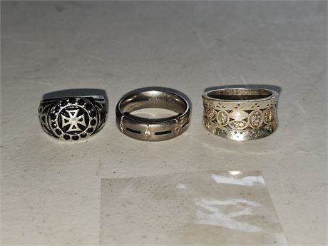 Sterling & Titanium Men's Biker Rings