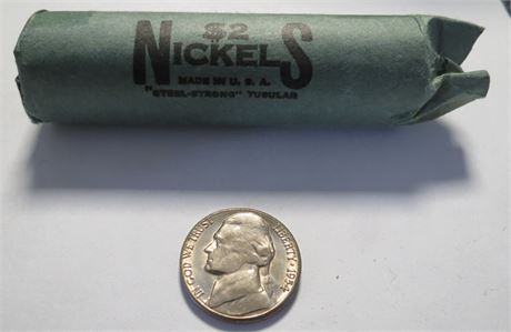 BU 1954S Jefferson Nickels Roll