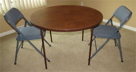 Round Card Table, 2 Chairs