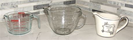 Measuring Cups: Pyrex, Pampered Chef, Katie Mandy