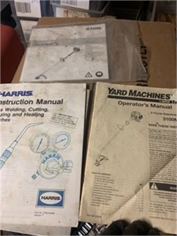 Tool Manuals Lot Delta Toro Stihl Craftsman Cummins Black and Decker Dewalt