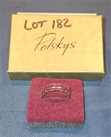 14k Ruby Band Ring Sz 10 1.6 dwt