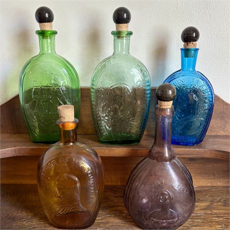 Lot of 5 Wheaton Bottles - 10"