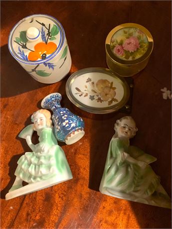 A.J. Wilkinson Ltd. Lady Figurines, Music Box, Trinket Jars