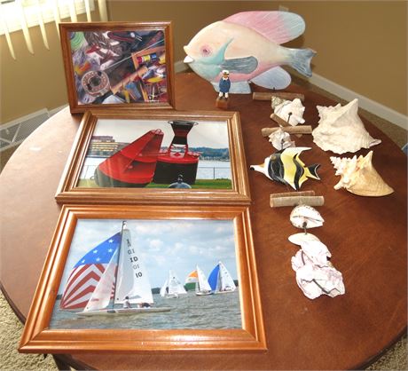 Nautical Decor: Shells, Photos, Etc