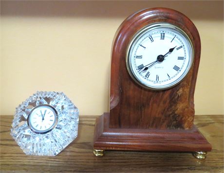 Waterford Crystal Clock, Hand Crafted Wood Clock