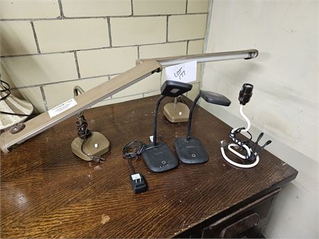 Mixed Vintage Desk Lamps - 2 Gooseneck