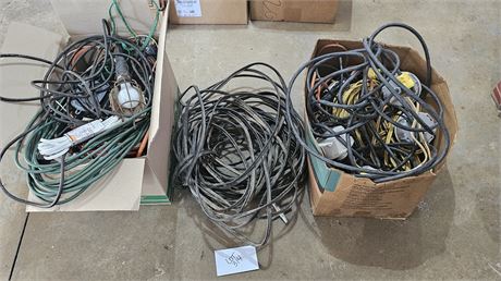 Extra Large Lot: Mixed heavy Duty Electrical Cords & More