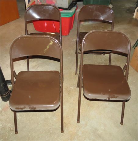 4 Metal Folding Chairs