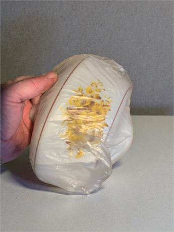 Vintage Milk Glass Hurricane Lamp Shade W/Yellow Floral Design Lot