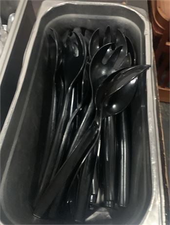 Black Plastic Serving Spoon Server Lot