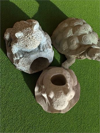 Frog & Turtle Yard Statuary Decor Lot