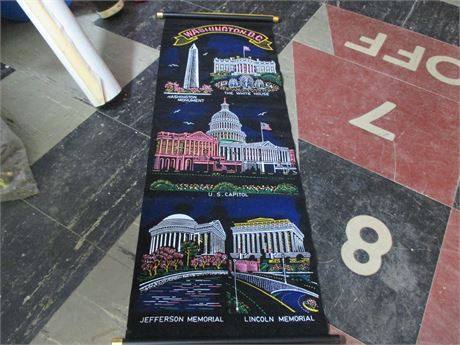 Vintage Velvet Washington DC Souvenir Banner