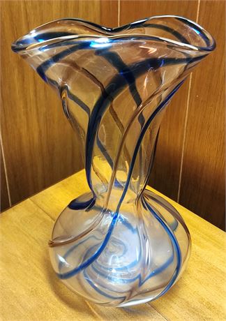 Hand-Blown Art Glass Vase