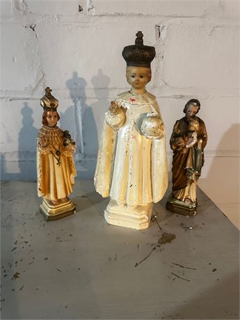Pope And Religious Statuettes