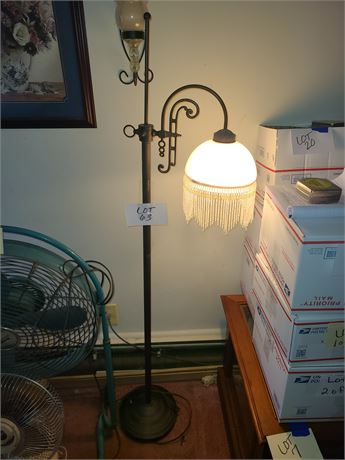 Floor Lamp with Beaded Glass Frosted Shade