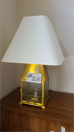 Brass Color & Glass Lantern Lamp