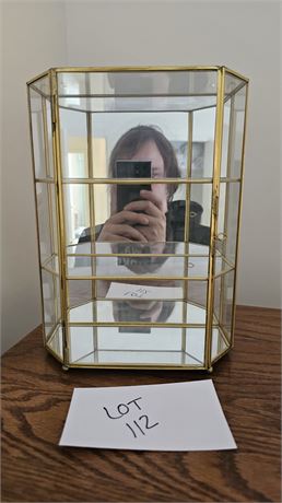 Brass & Glass Miniature Display Case