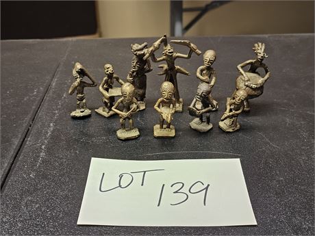 Tribal African Ashanti Bronze/Brass Mixed Figurines - Different Sizes & Themes