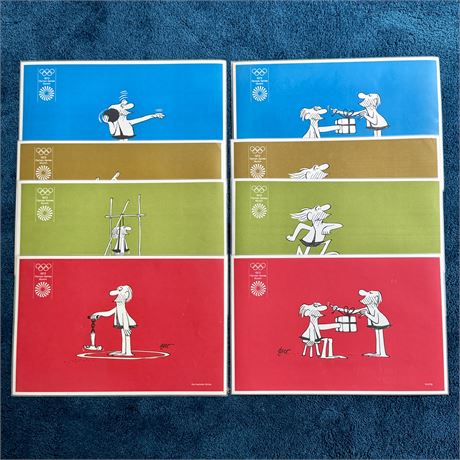 B.C. Comics Johnny Hart Vintage Olympic Games Reversible Placemats - Set of 8