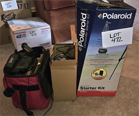 Vintage Camcorder Lot – Polaroid Starter Kit, JVC, Minolta Orion