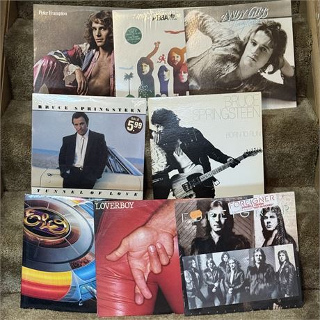 Rock n Roll Vinyl Records Lot of 8 - The Boss, ELO & More w/ 1 Sealed