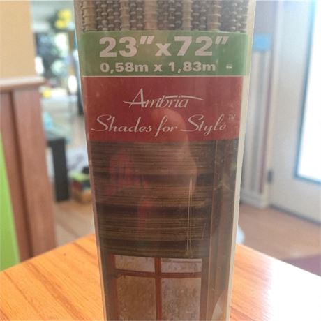 Ambria Shades for Style Roman Window Shade Fruitwood Color Original Box 23 x 72