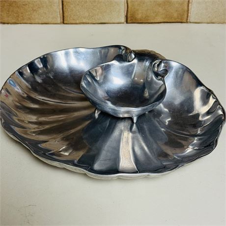 Wilton Armetale 2-Piece Clam Shell Hors D'oeuvres Server