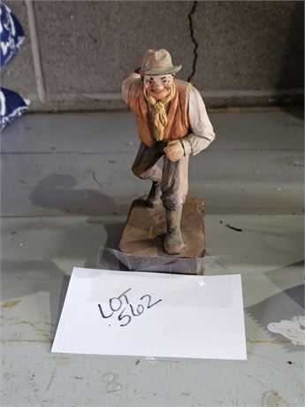 Swedish Wood Carved Bowler Figure