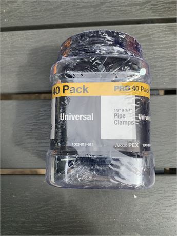 Universal Pipe Clamps 40 Pack 1/2 Inch and 3/4 Inch