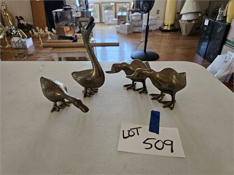 Mixed Small Brass Duck & Goose Figurines